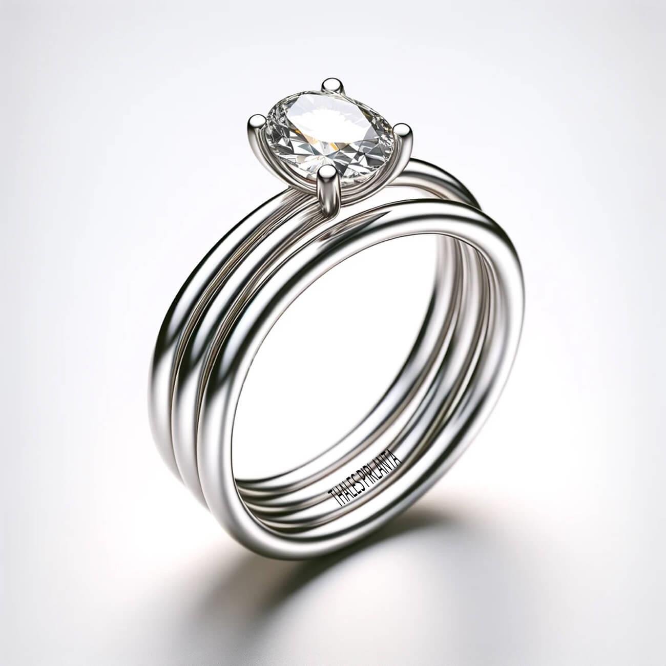 Oval Kesim Tektaş 0,90 Karat G SI2 Yüzük