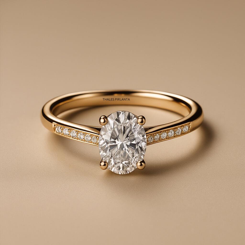 Oval Tek Taş Pırlanta