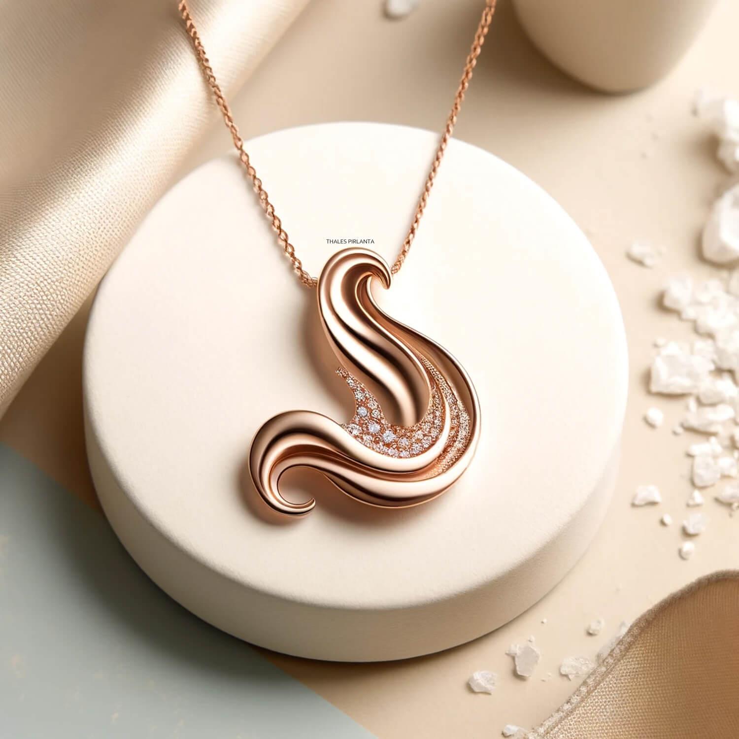 Özel Tasarım Vintage Lamda Pırlanta Kolye