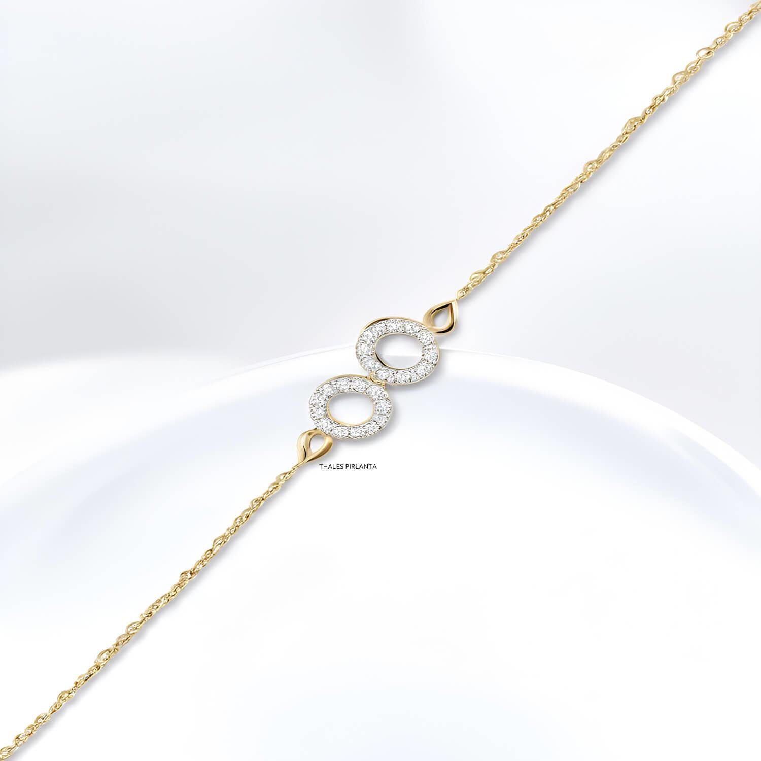 Pırlanta Bileklik Kalpli Model