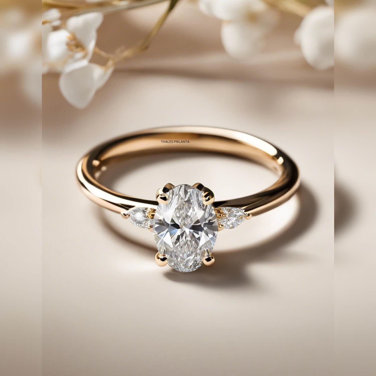 Pırlanta Oval Tektaş Yüzük