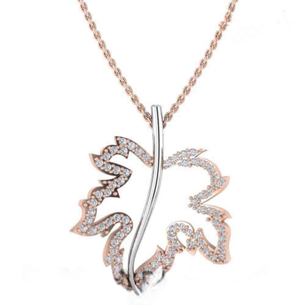 Pırlantalı Yaprak Kolye Modeli 0,60 Ct F VS