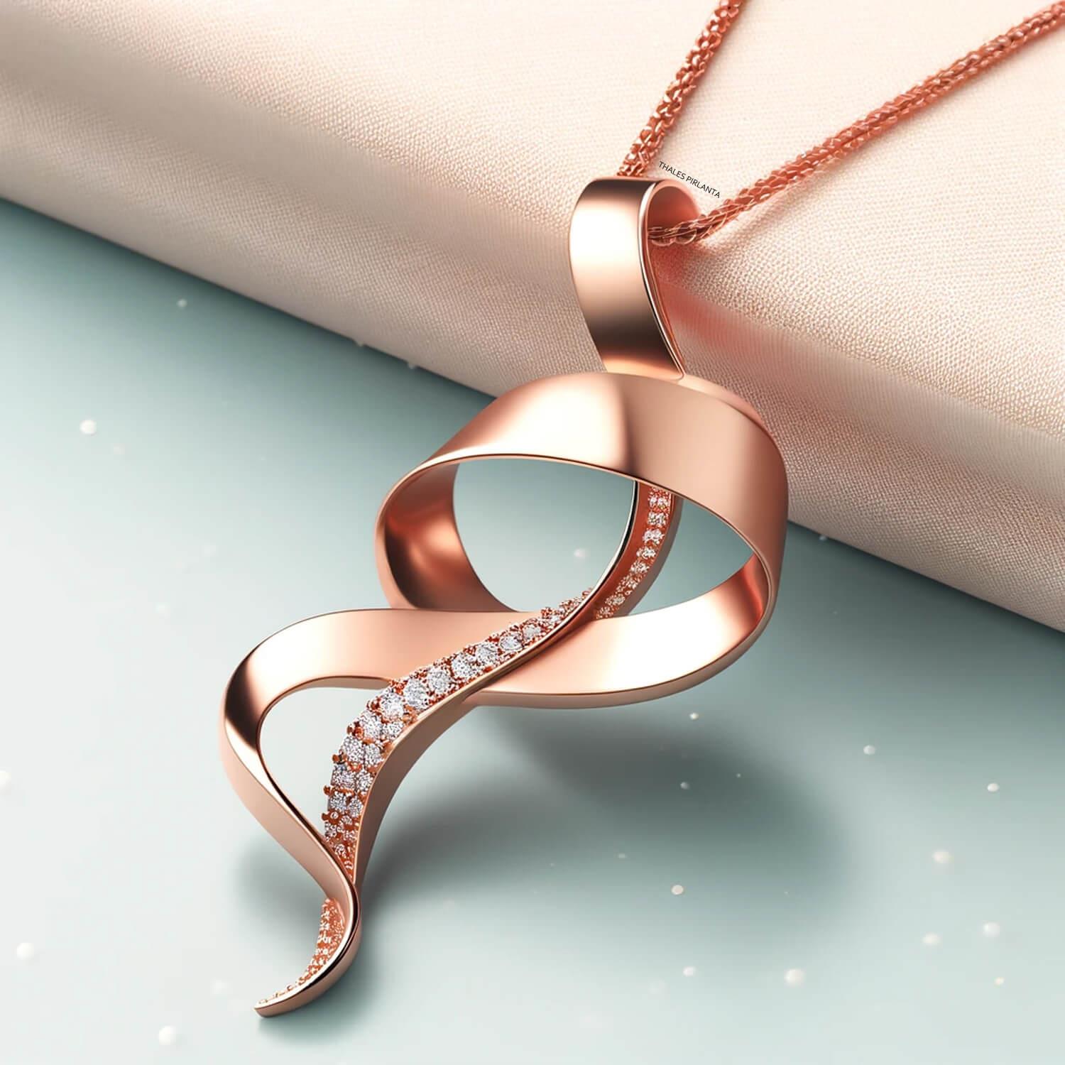 Ribbonique Özel Tasarım Pırlanta Kolye