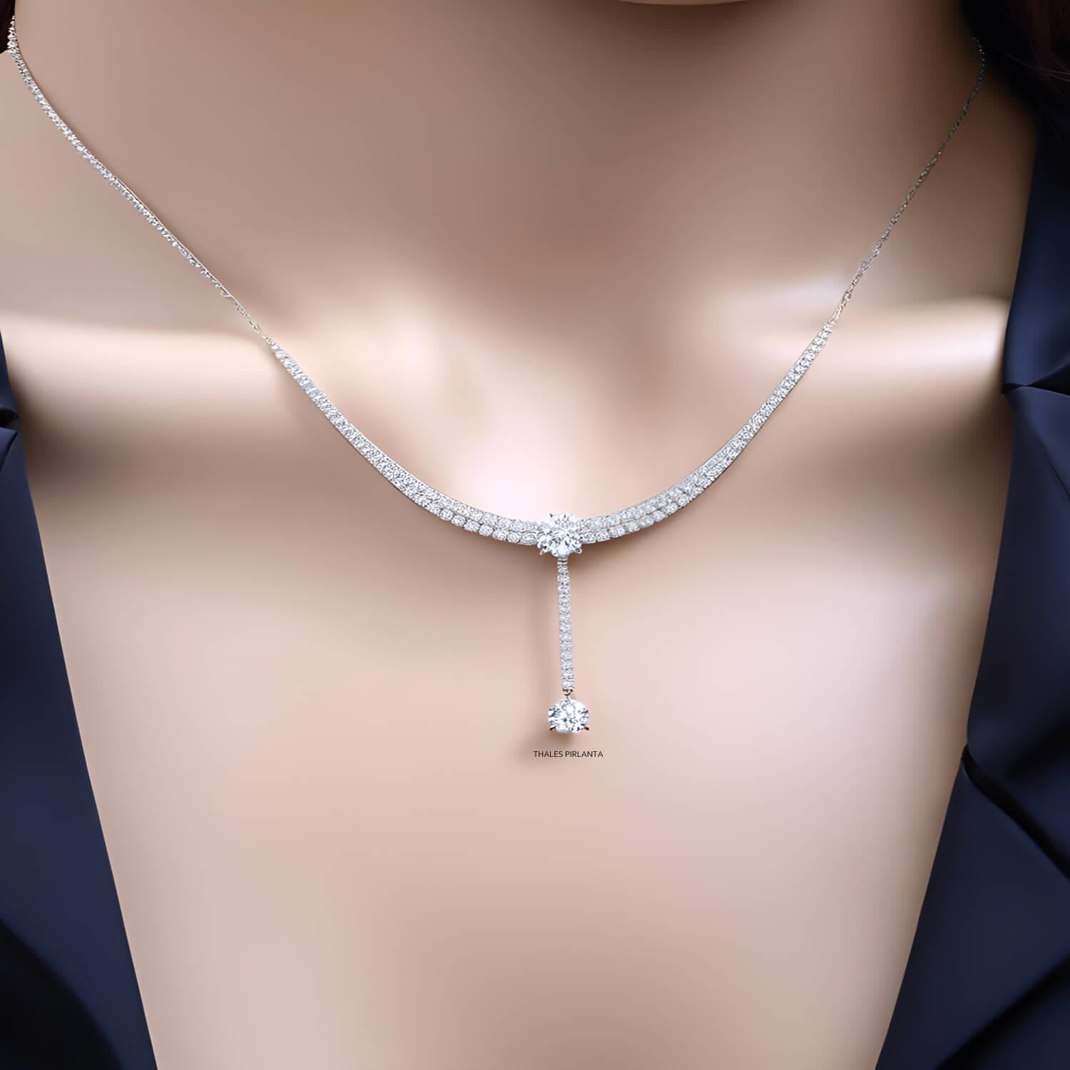 Su Yolu Gerdanlık 3.90 Karat Pırlantalı 