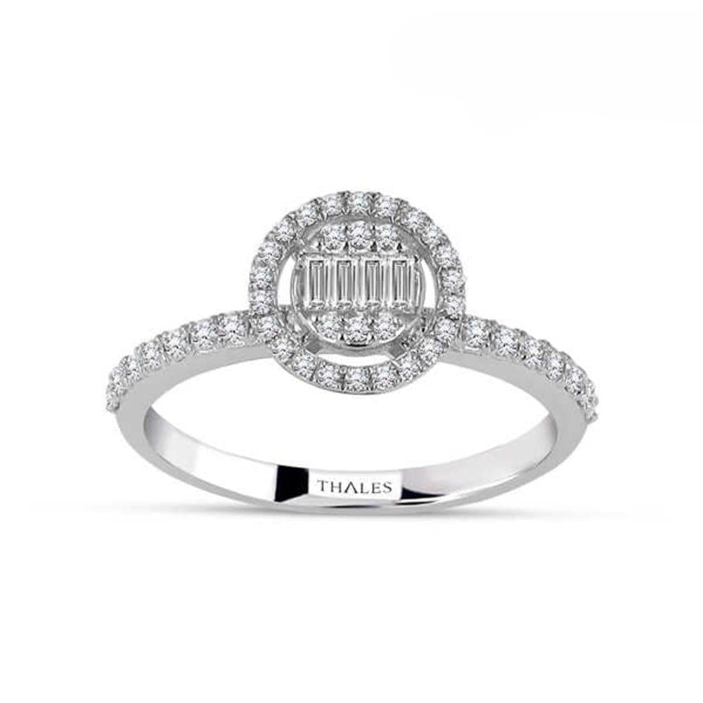 Tasarım Baget Yüzük 0.45 Karat Yuvarlak