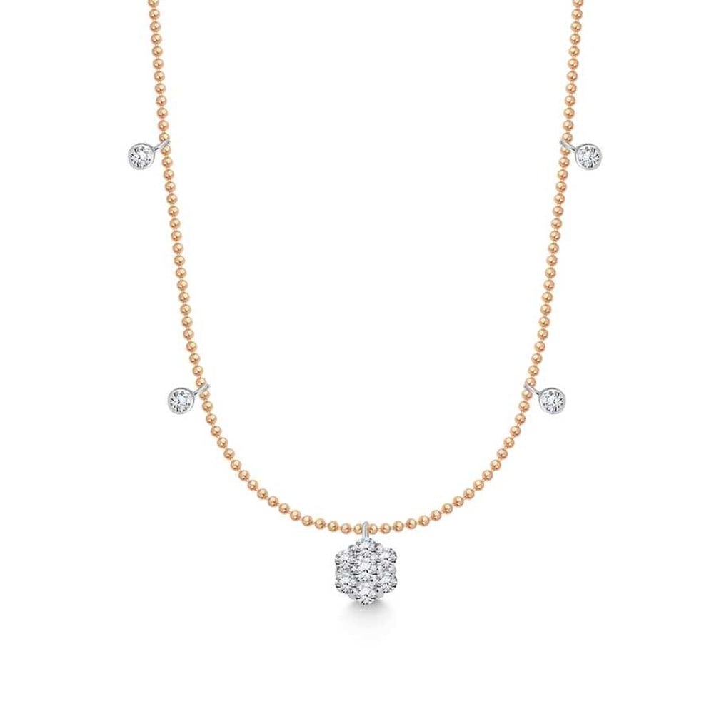 Vintage 0,36 Karat Pırlanta Papatya Kolye