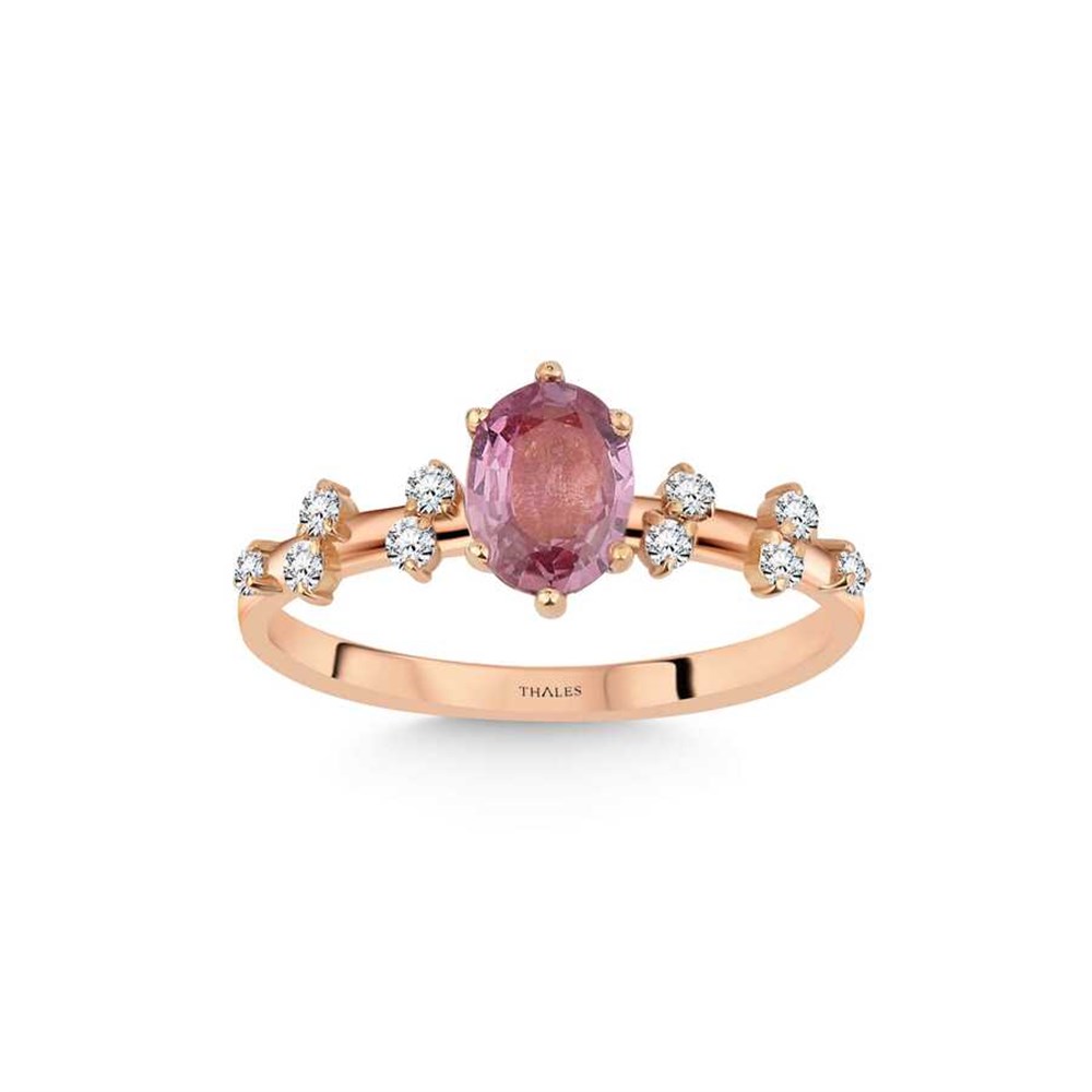 Vintage Pırlantalı Pink Safir Yüzük