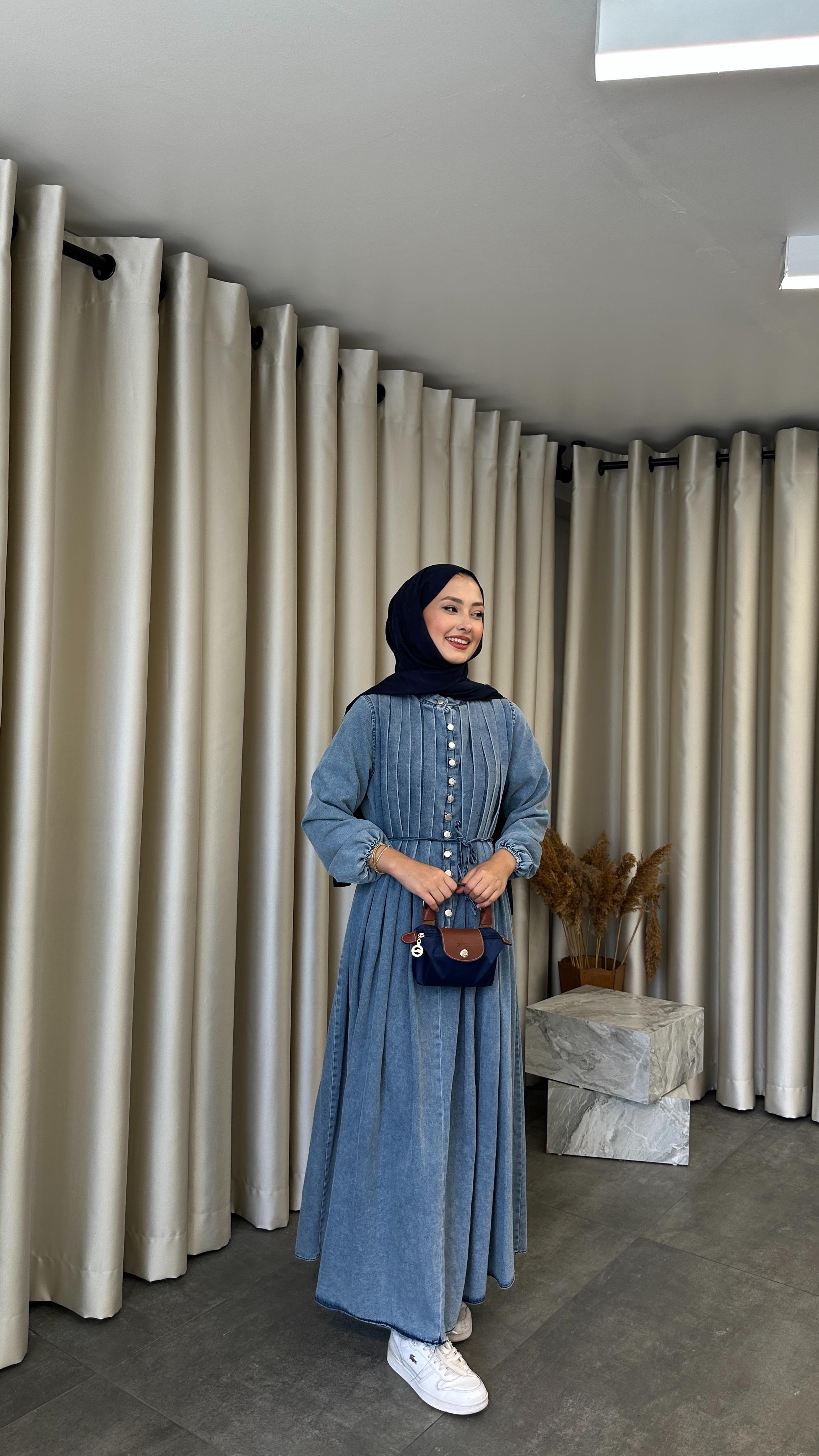 Denim Açık Mavi Elbise 