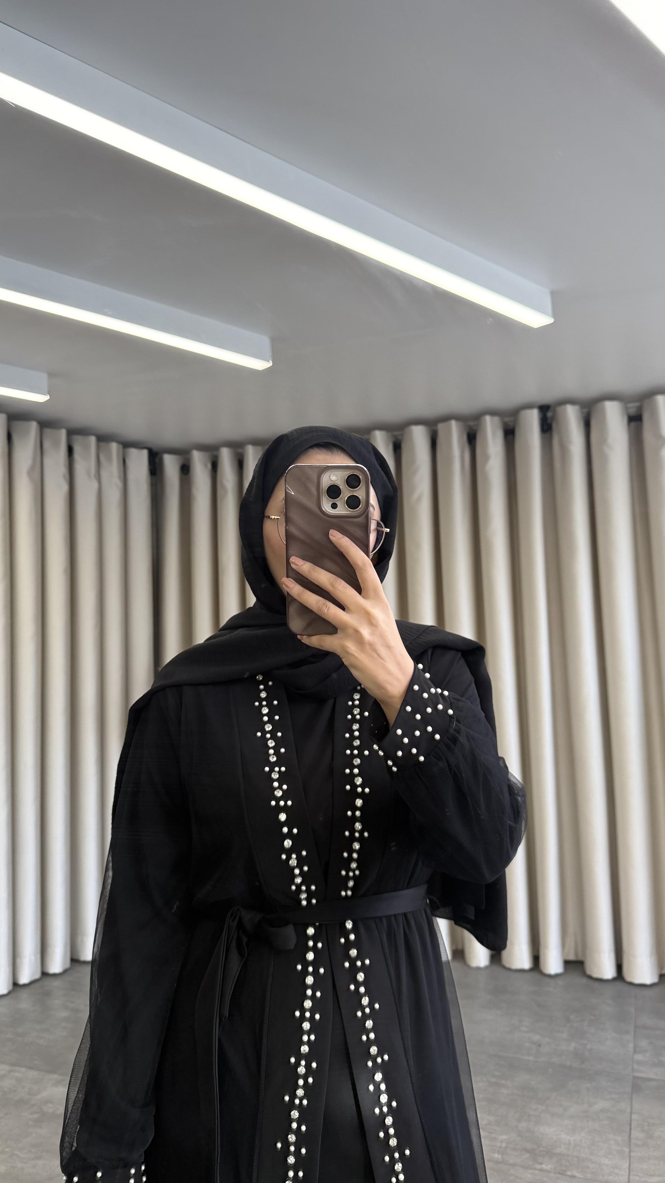 İnci Detalı Abaya