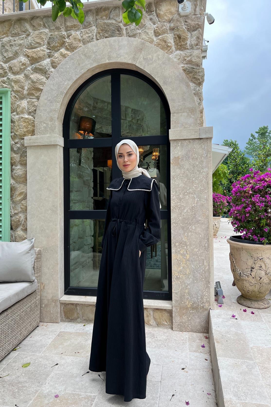 Bebe Yaka Elbise SİYAH