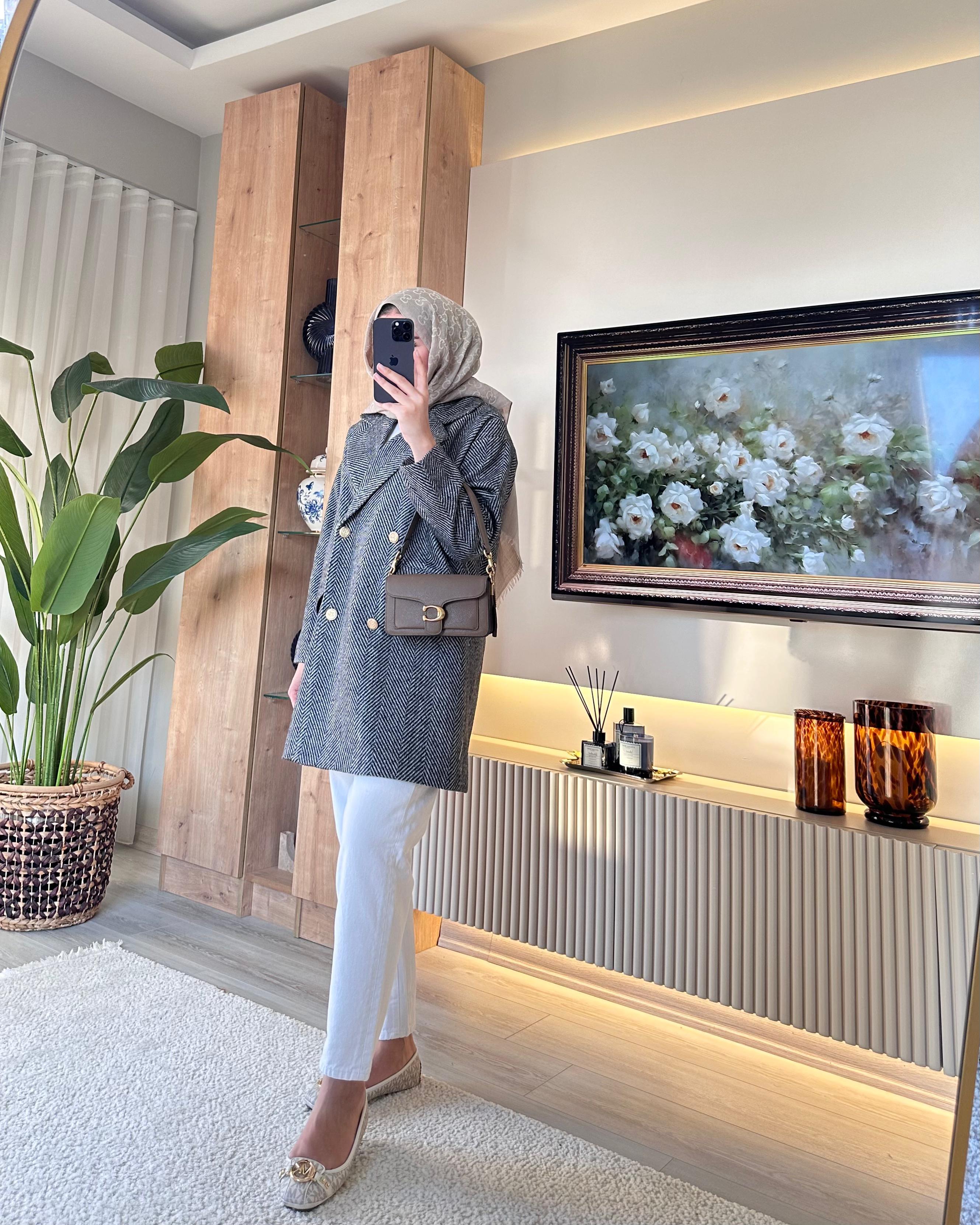 Çizgi Desen Kaban FÜME