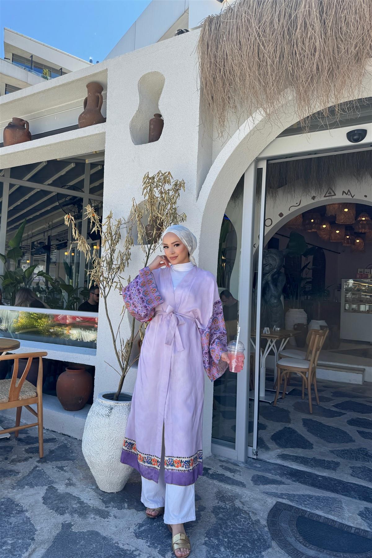 Hazel Yarasa Kol Kimono LİLA