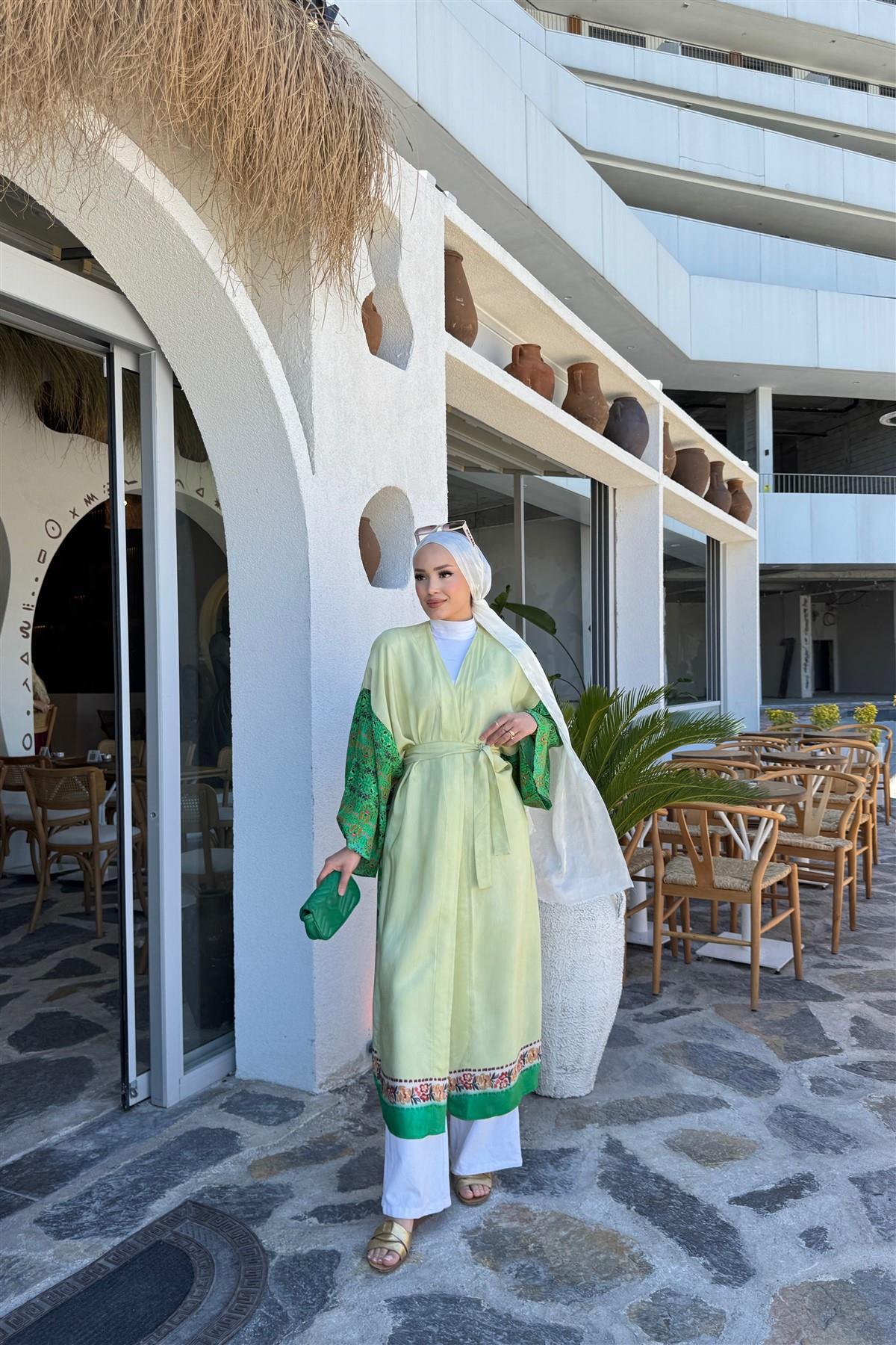 Hazel Yarasa Kol Kimono YEŞİL