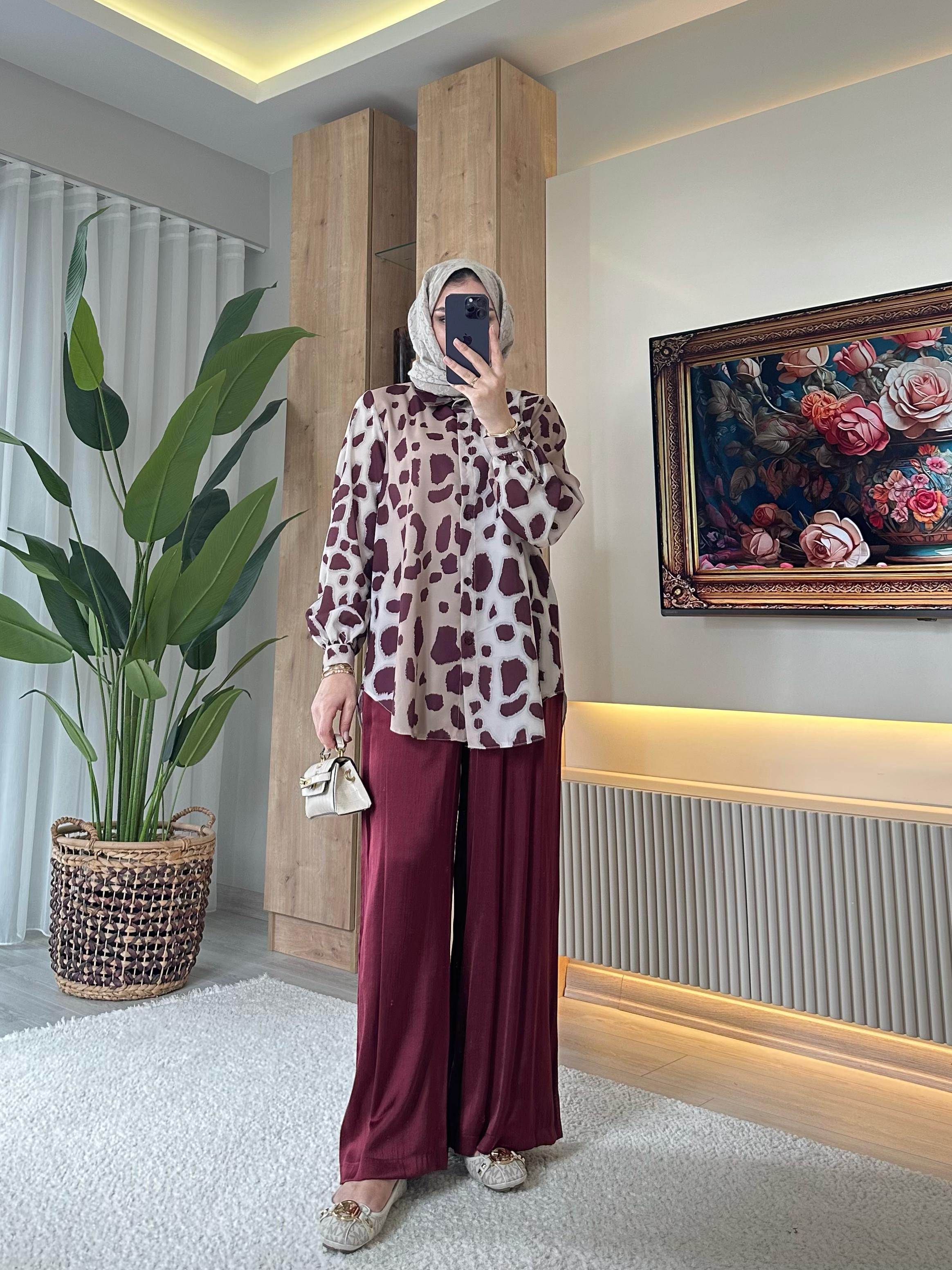 Moon Gömlek Takım Bordo