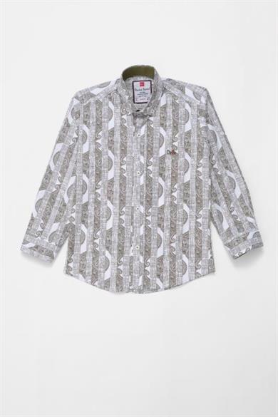 Erkek Çocuk Gömlek G4741 R08 Beyaz Yeşil