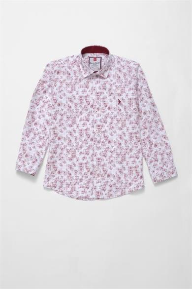 Erkek Çocuk Gömlek G4744 R04 Beyaz Bordo