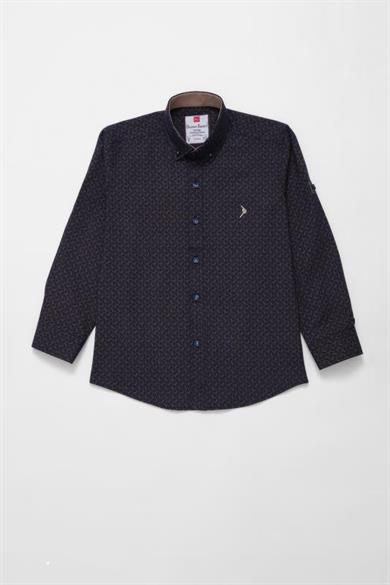Erkek Çocuk Gömlek G4745 R02 Lacivert Bej