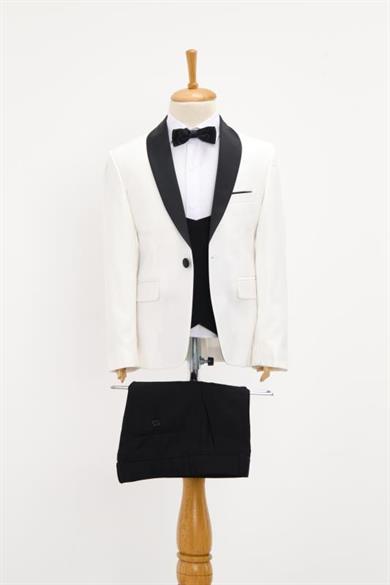 Erkek Çocuk Takım Elbise DA2152 Beyaz Siyah