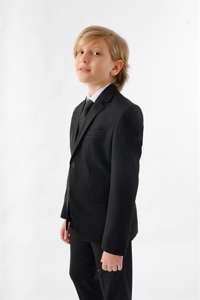 Erkek Çocuk Siyah Gabardin Takım Elbise