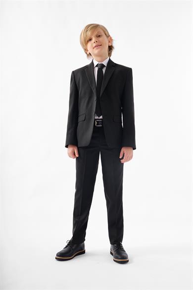 Erkek Çocuk Siyah Gabardin Takım Elbise