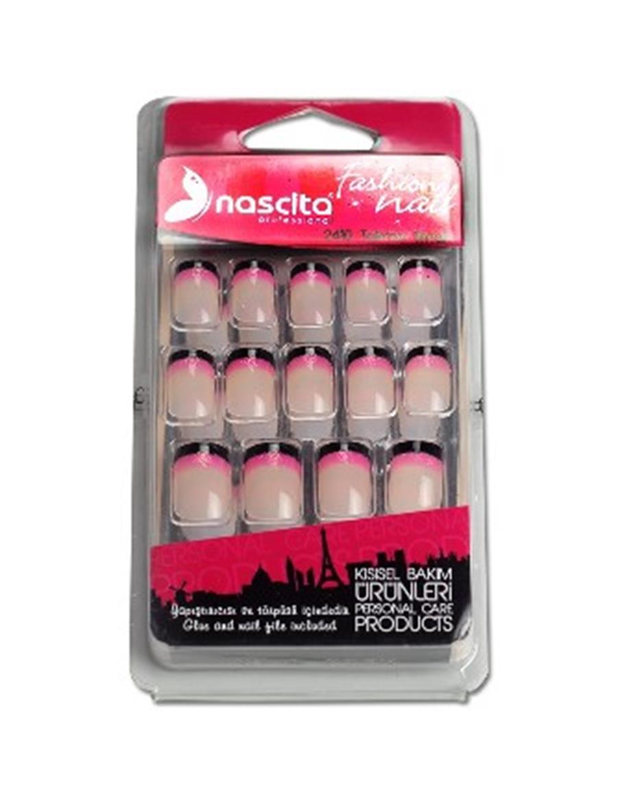 Nascita 24lü Şefaf -Simli Pembe-Siyah Tırnak -092