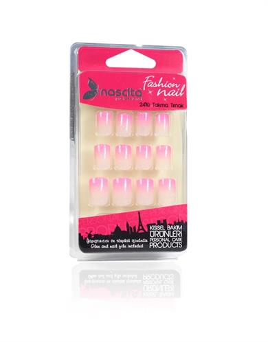Nascita 24lü Pembe Ombre Simli Takma Tırnak - 112