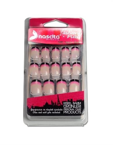 Nascita 24lü Şefaf -Simli Pembe-Siyah Tırnak -092