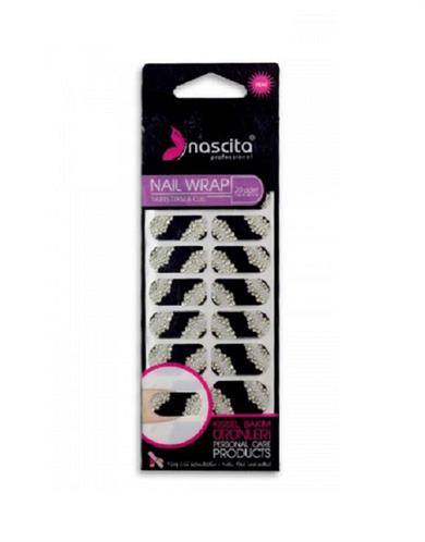 Nascita Siyah - Gri Nokta Desenli Yapıştırma Oje 20li -016