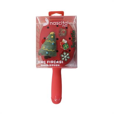 Nascita Twistlo Yılbaşı Temalı Saç Fırçası Kırmızı - 76