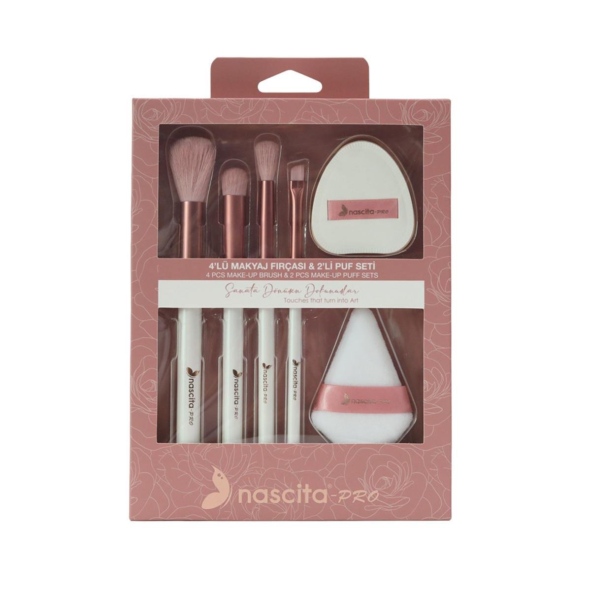 4 LÜ MAKYAJ FIRÇASI & 2 Lİ PUF SETİ