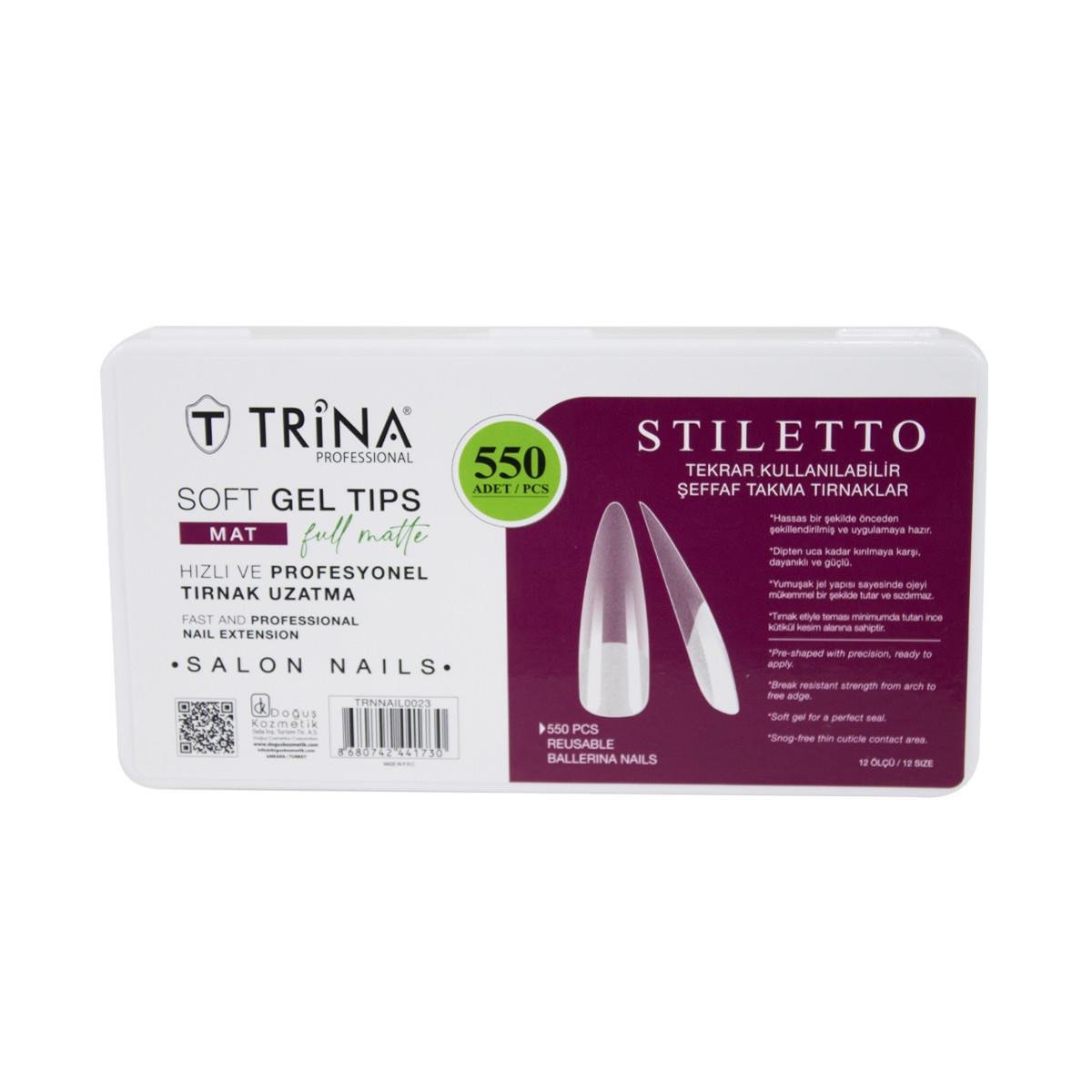 550 Lİ SOFT JEL TIRNAK - STİLETTO (FULL MAT)