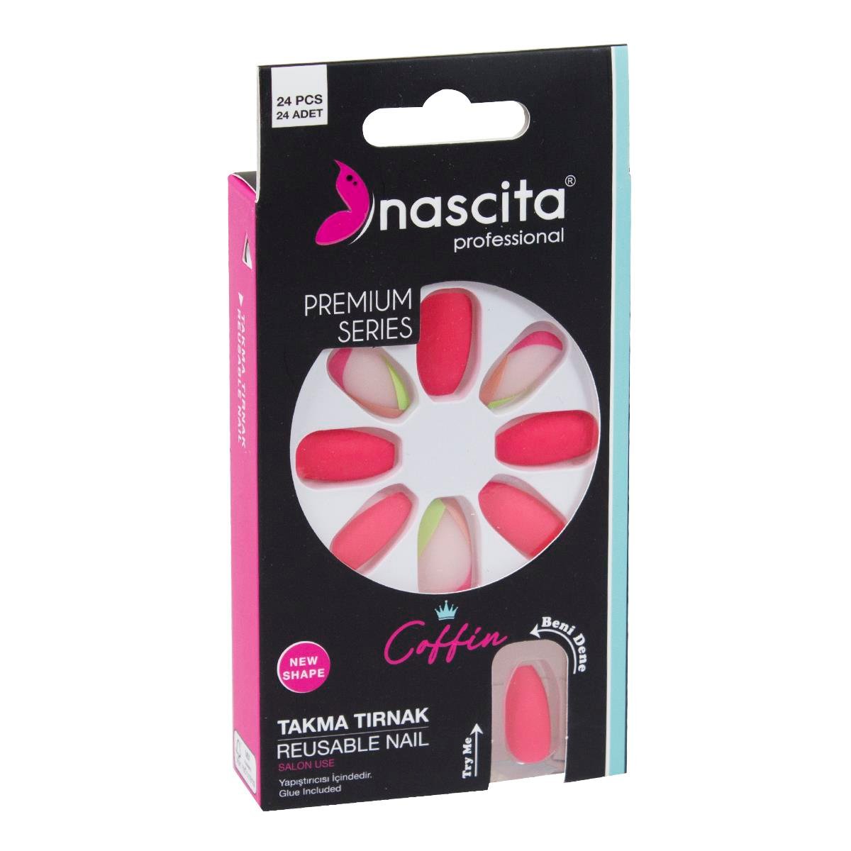 Nascita 24'lü Coffin Renkli Takma Tırnak - 148