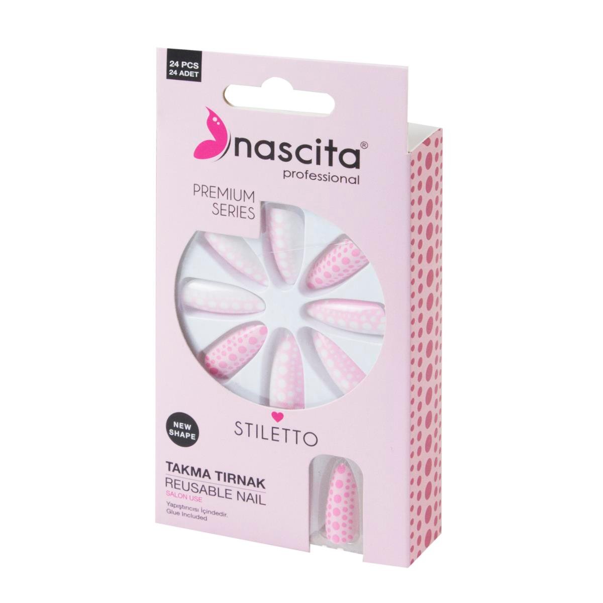 Nascita 24'lü Stiletto Renkli Takma Tırnak - 186