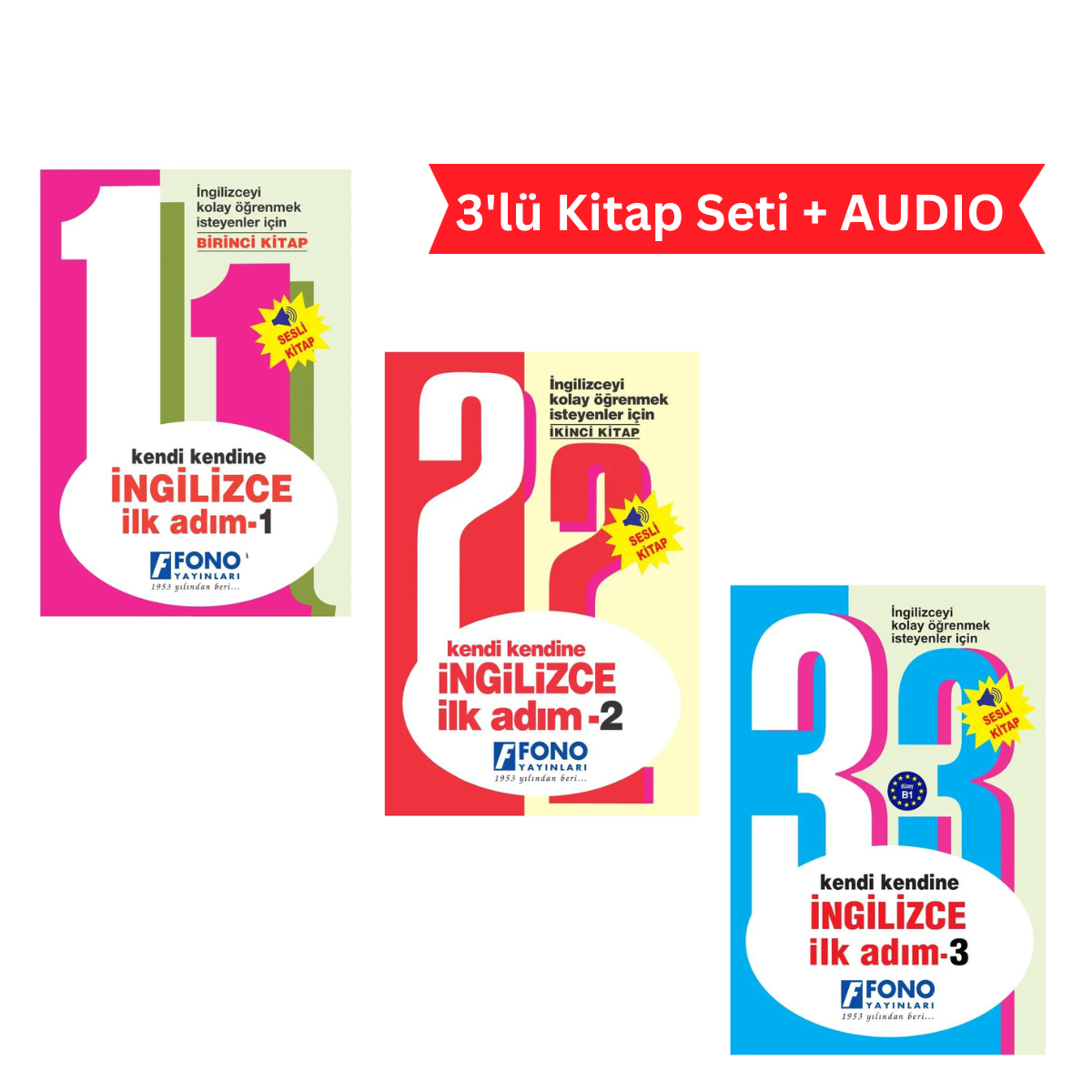 Fono Kendi Kendine Ingilizce Ilk Adım 1, 2, 3 (seslendirmeli)