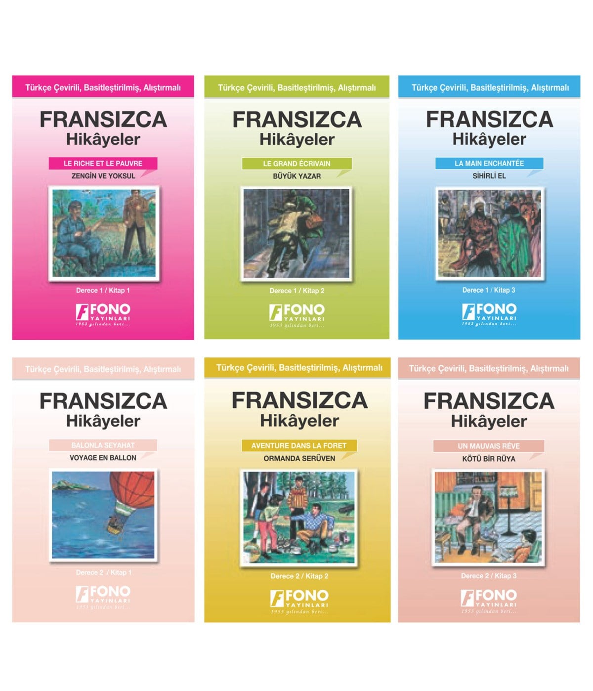Fransızca-Türkçe Hikayeler (6 Kitap Set) (derece 1-2)