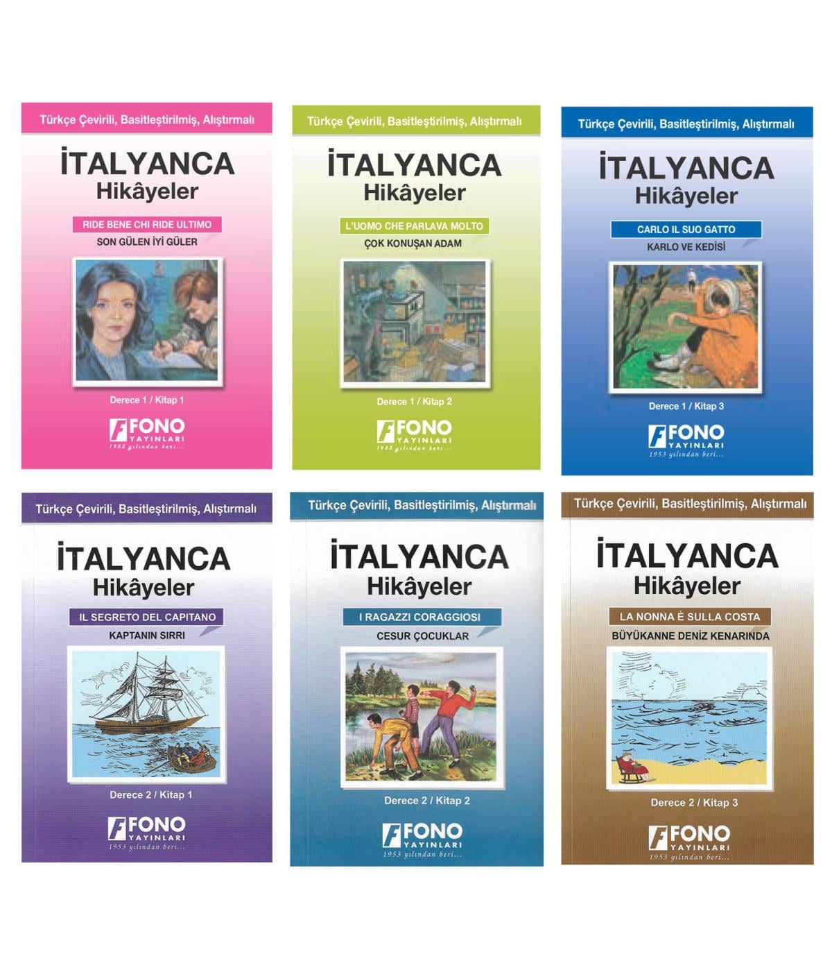 İtalyanca-Türkçe Hikayeler (6 Kitap Set) (derece 1-2)