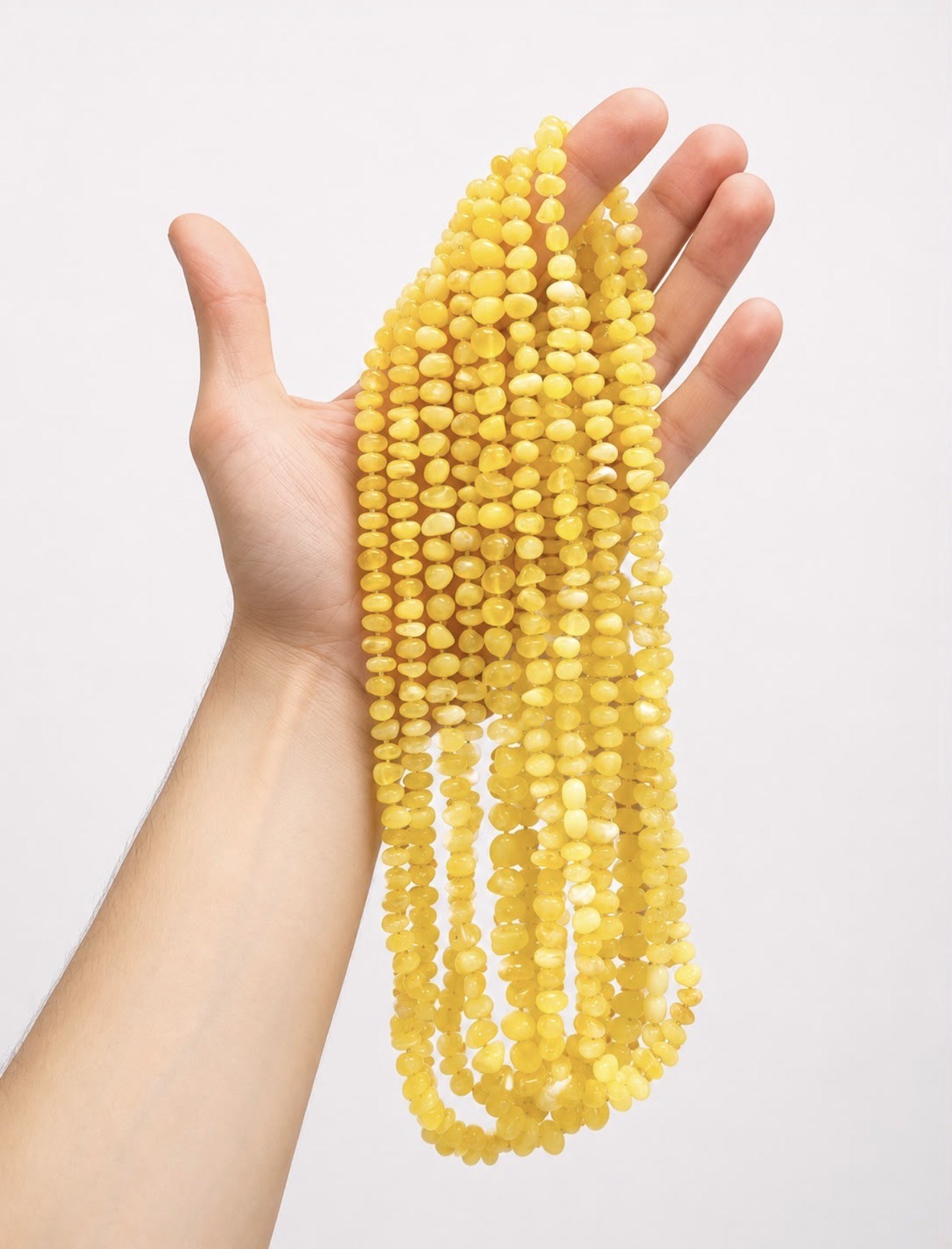 55 Cm  Kehribar Kolye 