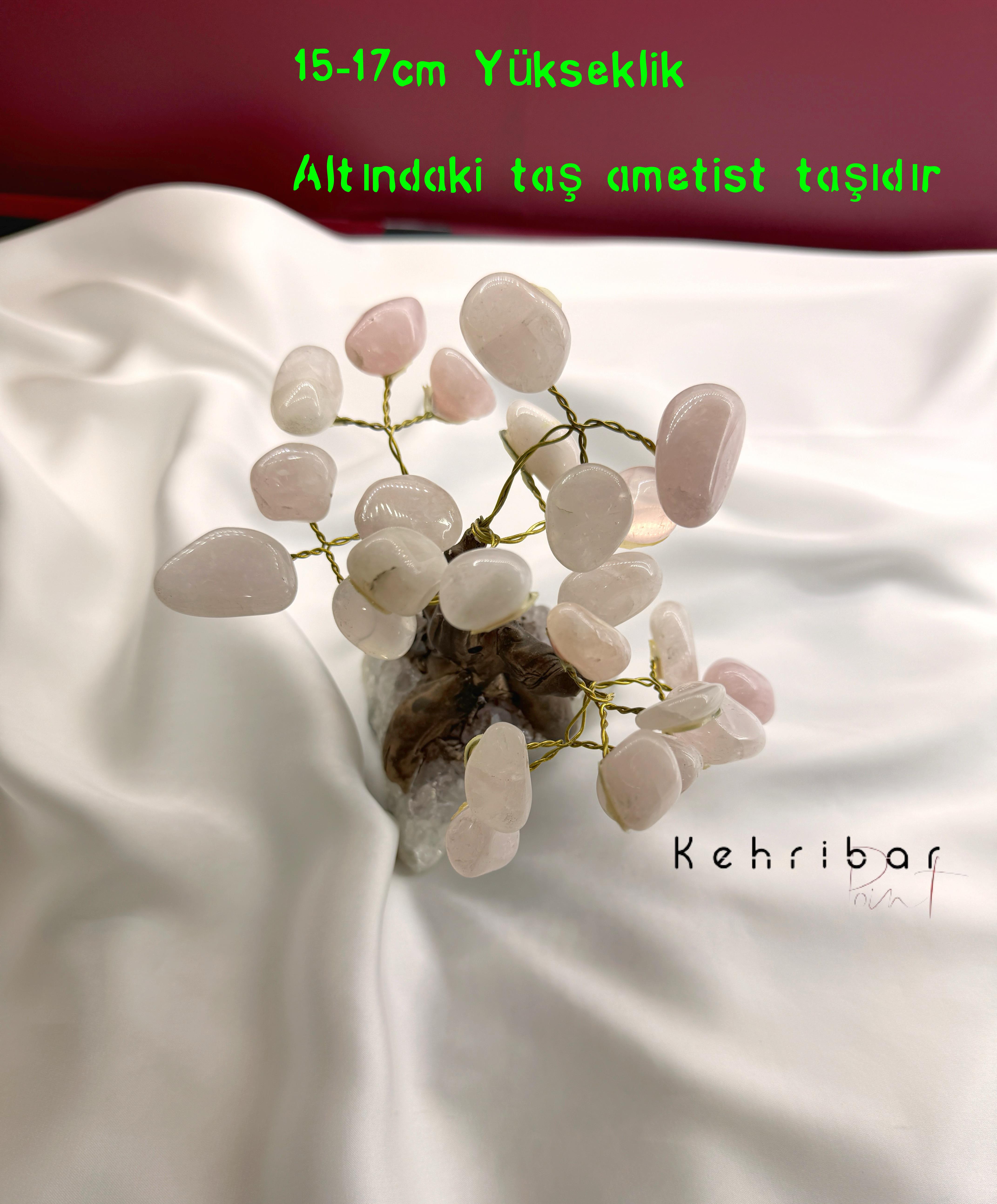 Pembe Kuvars Dekoratif Ağaç
