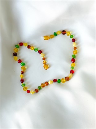  Soft Yeşil Multi Bebek Kehribar Kolye