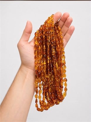 KehribarPoint45 Cm Karamel Kehribar Kolye 