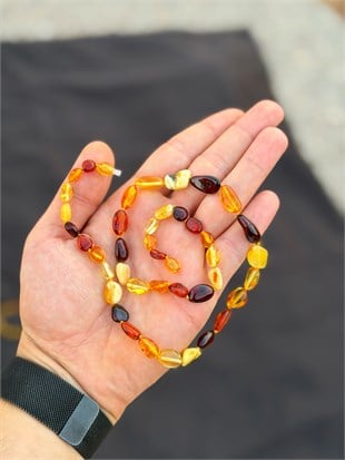 55 Cm Karışık Kehribar Kolye 