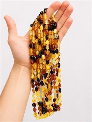 KehribarPoint45 Cm Karışık Kehribar Kolye 