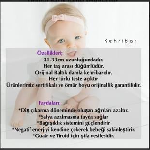 Ham Kehribar Bebek Kolye