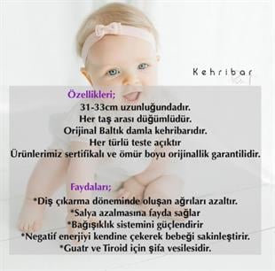 Multi Renk Bebek Kehribar Kolyesi 