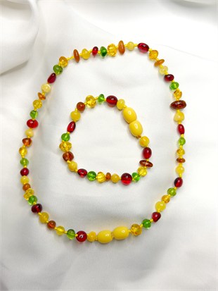 Soft Yeşil Multi Kehribar Bebek Set