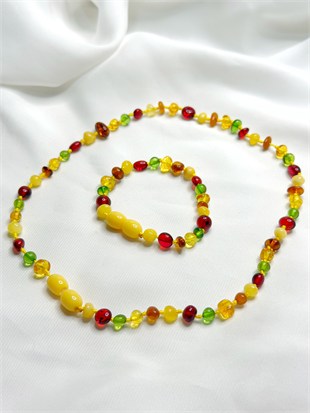 Soft Yeşil Multi Kehribar Bebek Set
