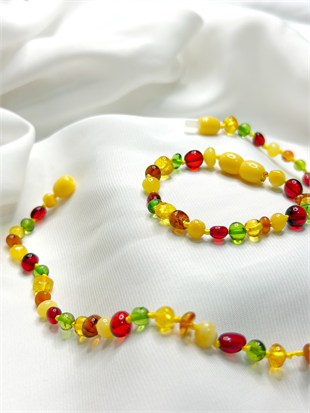 Soft Yeşil Multi Kehribar Bebek Set