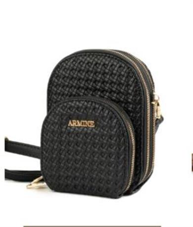 ARMİNE SİYAH ÖRGÜ DESEN ÇANTA