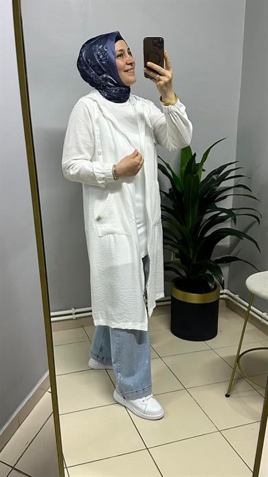 BEYAZ FİLE DETAYLI GİY-ÇIK KAP