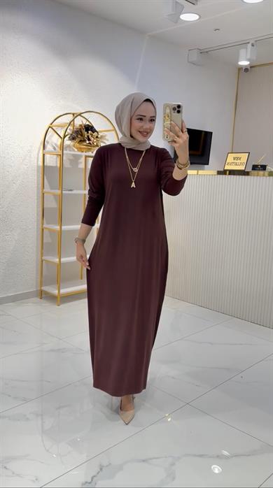 KAHVERENGİ PENYE ELBİSE